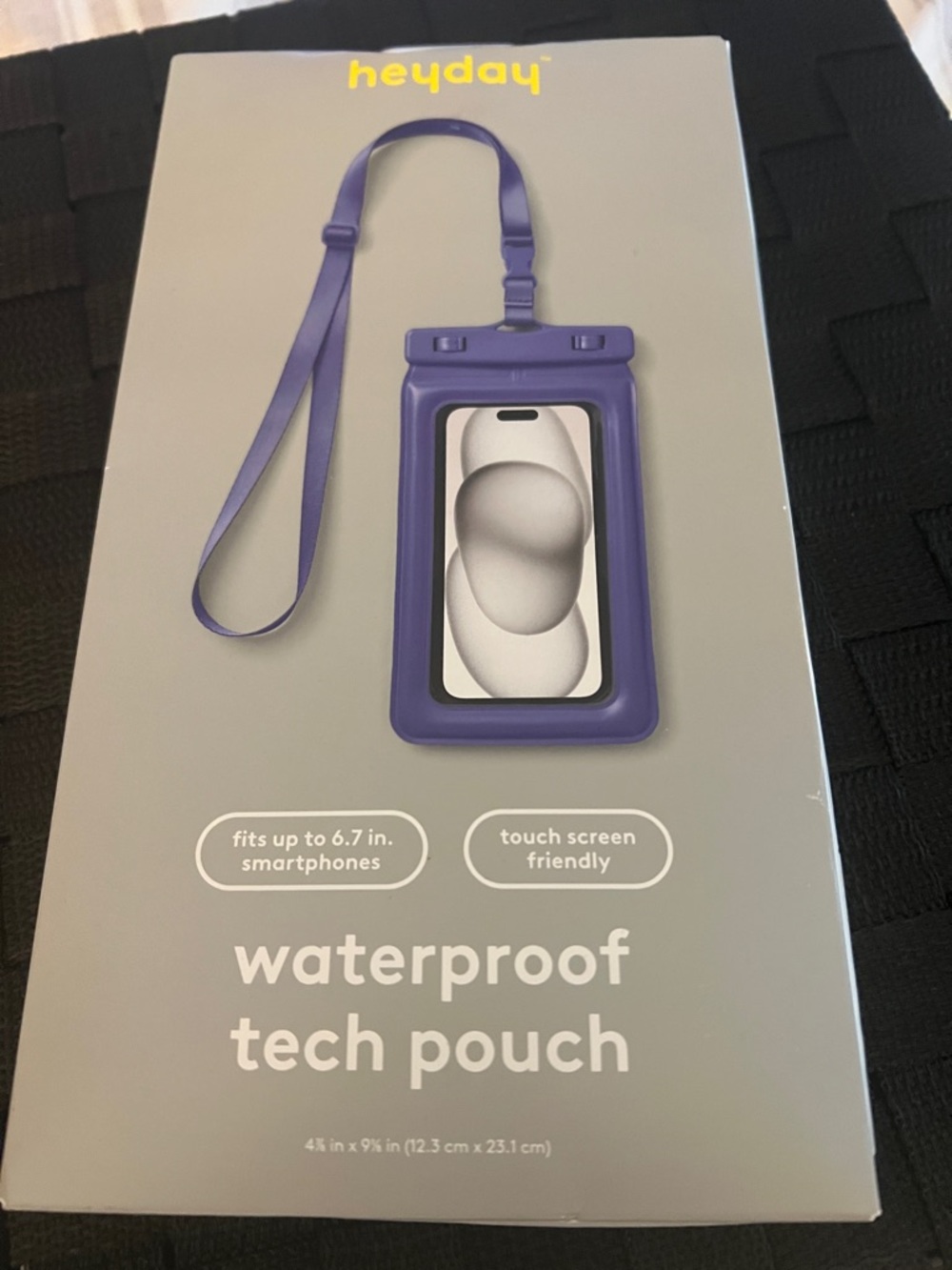 heyday Purple Waterproof Tech Pouch with Lanyard